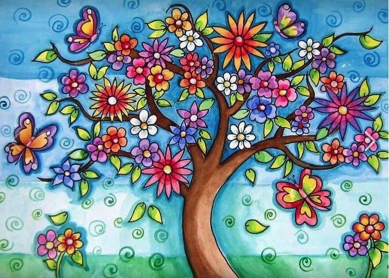 Un albero pieno di colori