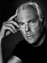 Giorgio Armani ritratto dal grande fotografo Marco Glaviano. Armani e Alberoni, due grandi originari di Piacenza che hanno espresso il loro genio a Milano