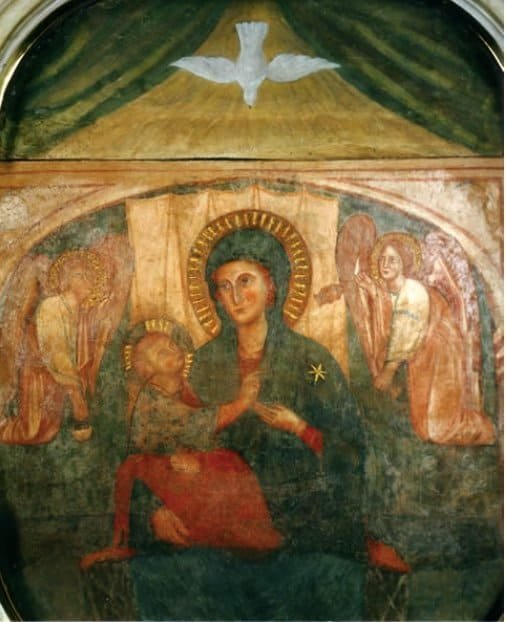 Affresco Madonna col Bambino e angeli