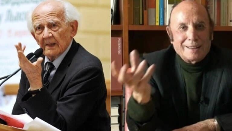 Due anziani signori durante conferenze diverse