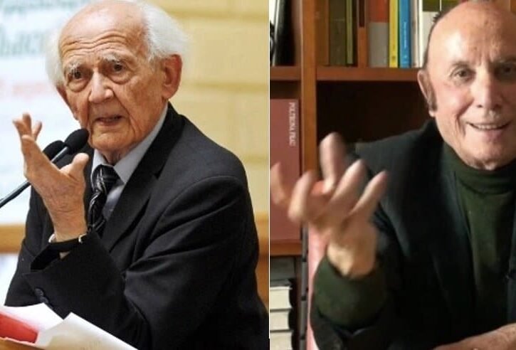 Due anziani signori durante conferenze diverse