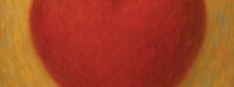 Cuore rosso su sfondo giallo astratto