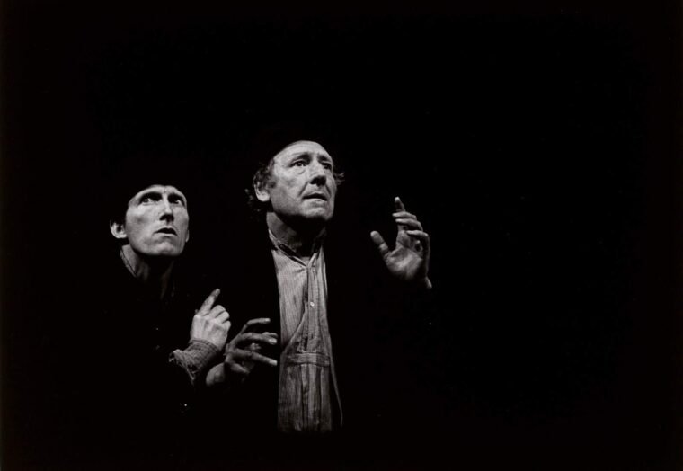 Waiting for Godot, Avignon Festival, 1978. Rufus (Estragon) and Georges Wilson (Vladimir)
