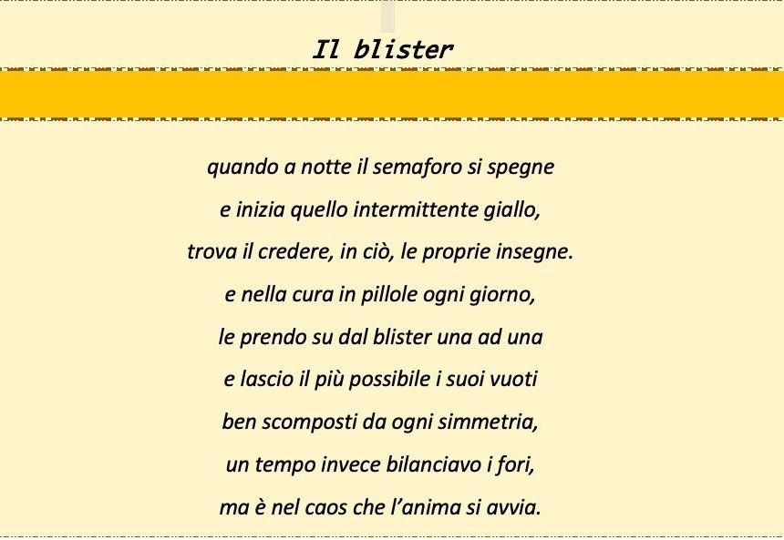 Il blister, poesia di Guido Oldani