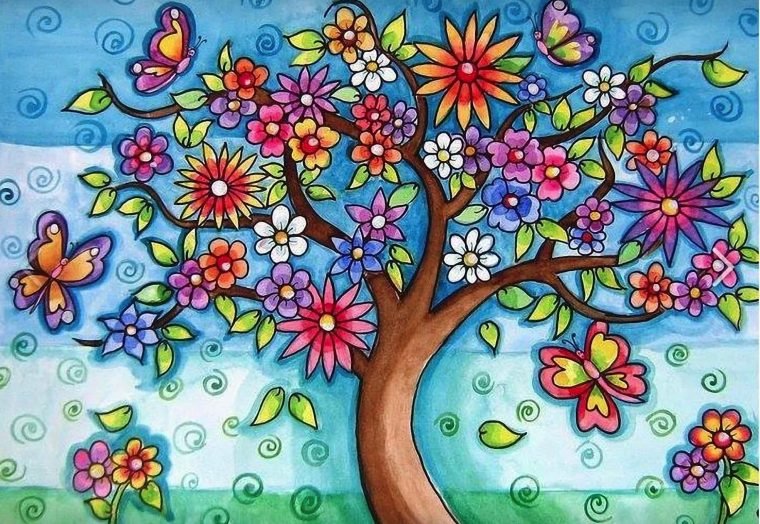 Un albero pieno di colori