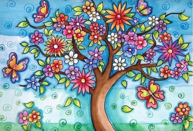 Un albero pieno di colori
